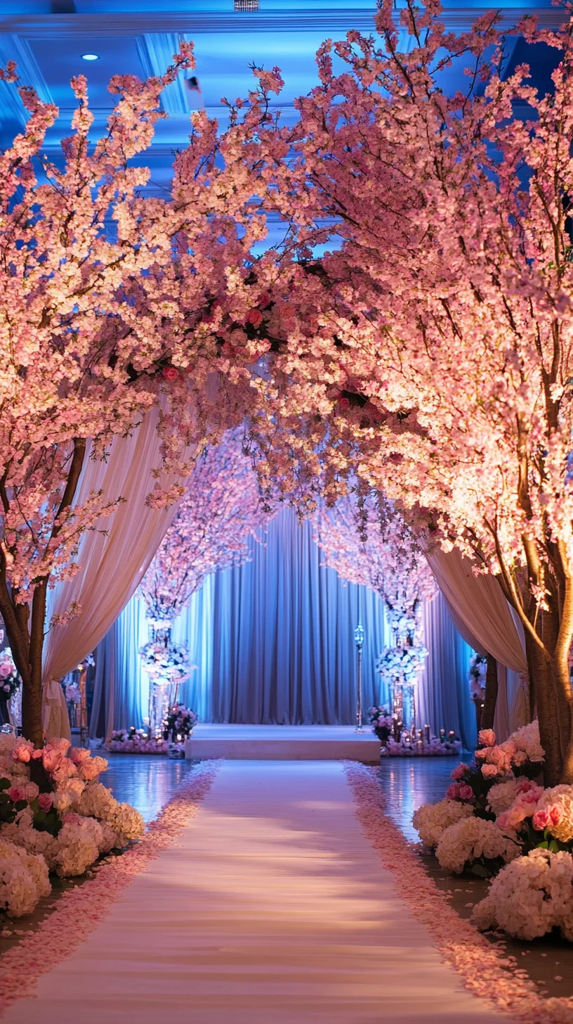 Embrace Whimsical Elegance with Lush Blossoms and Soft Lighting