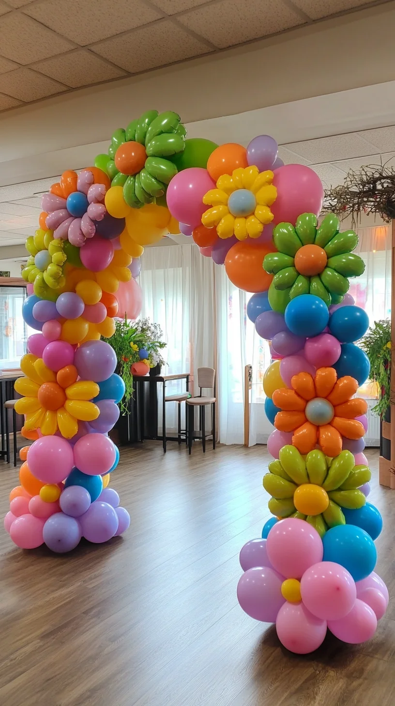Embrace Whimsy with a Vibrant Balloon Floral Arch for Any Celebration!