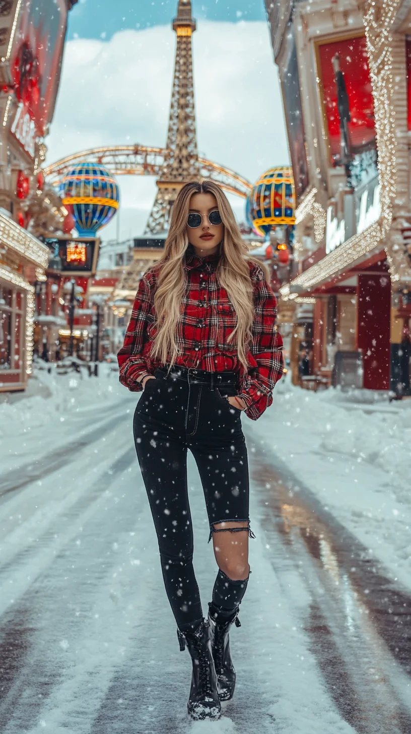 Embrace Winter Vibes with Chic Plaid and Edgy Denim