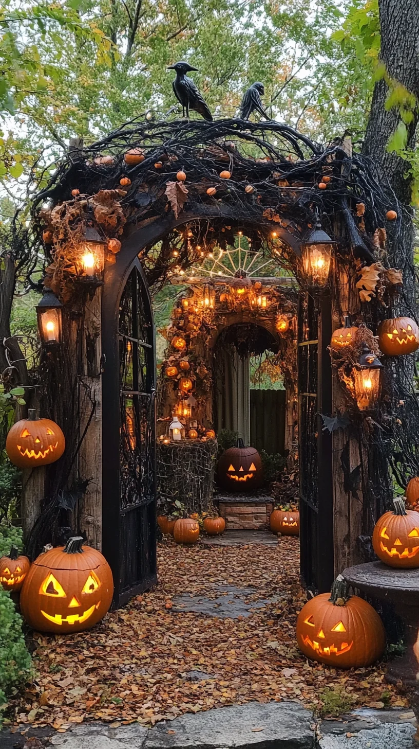Enchanting Halloween Entrance: A Spooktacular Autumn Welcome!