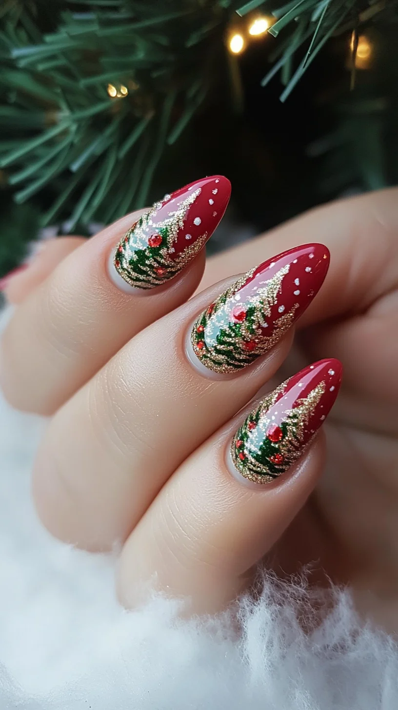 Festive Elegance: Stunning Christmas Tree Nail Art for the Holiday Season