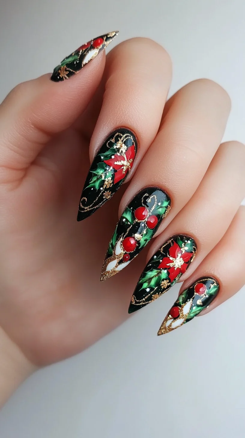 Festive Elegance: Stunning Holiday Nail Art with Glitter and Glam