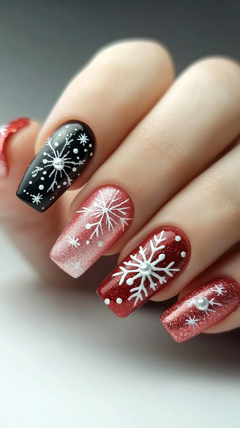 Festive Frost: Snowflake Nail Art for a Sparkling Winter Vibe
