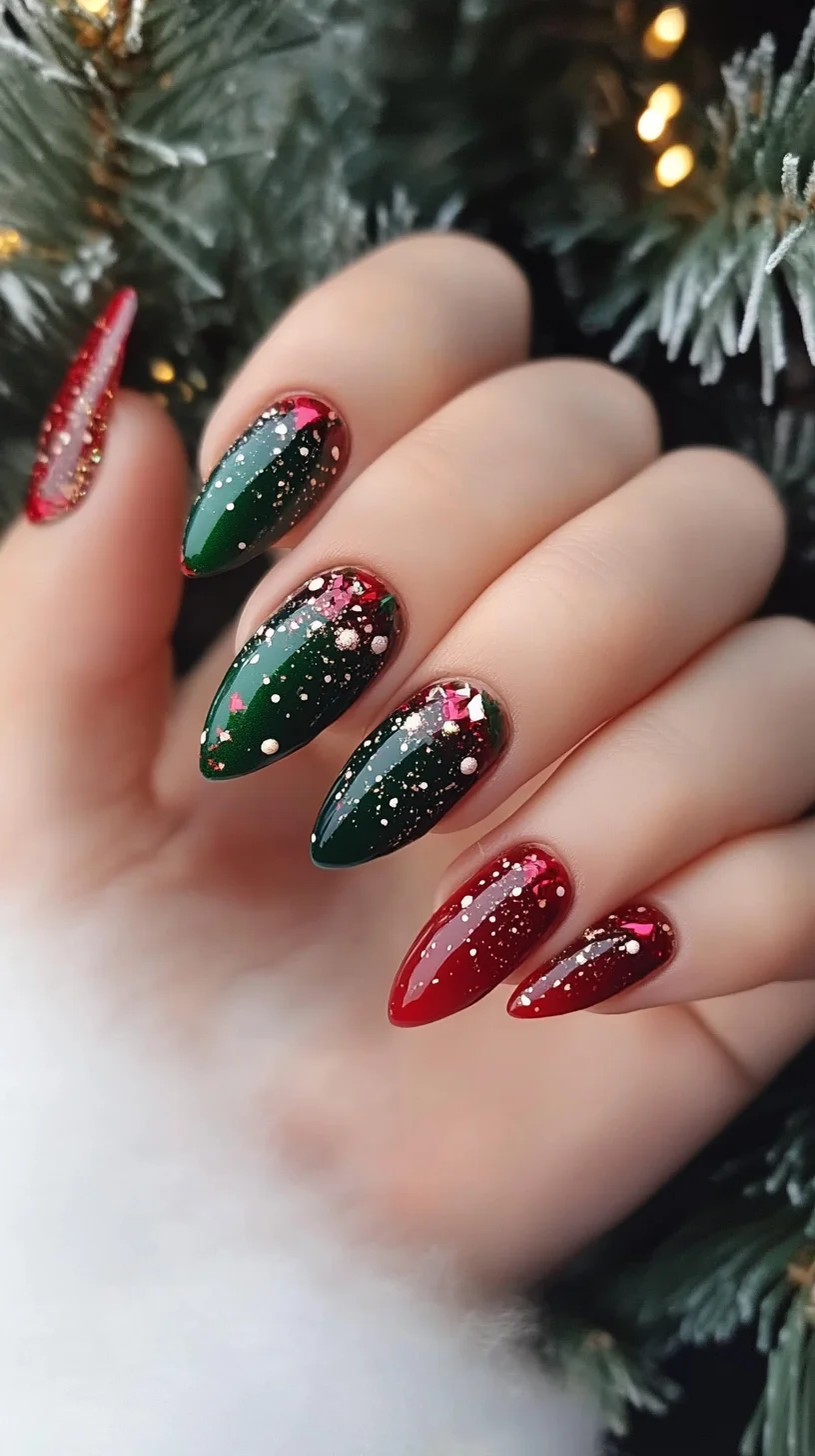 Festive Glam: Embrace the Bold Holiday Colors of This Stunning Nail Art
