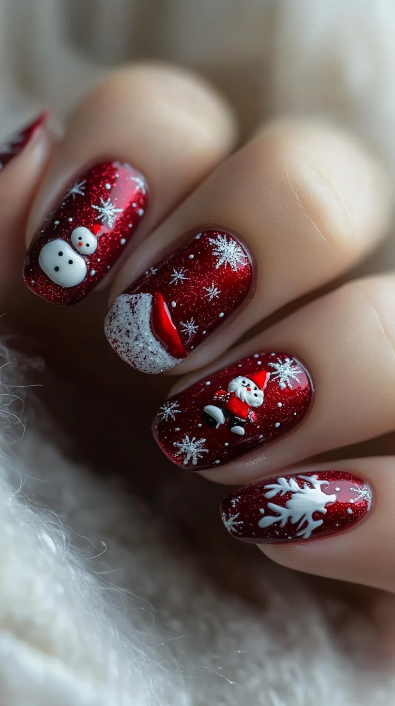 Festive Glitter Wonderland: Unleash Holiday Cheer with Holiday Nail Art