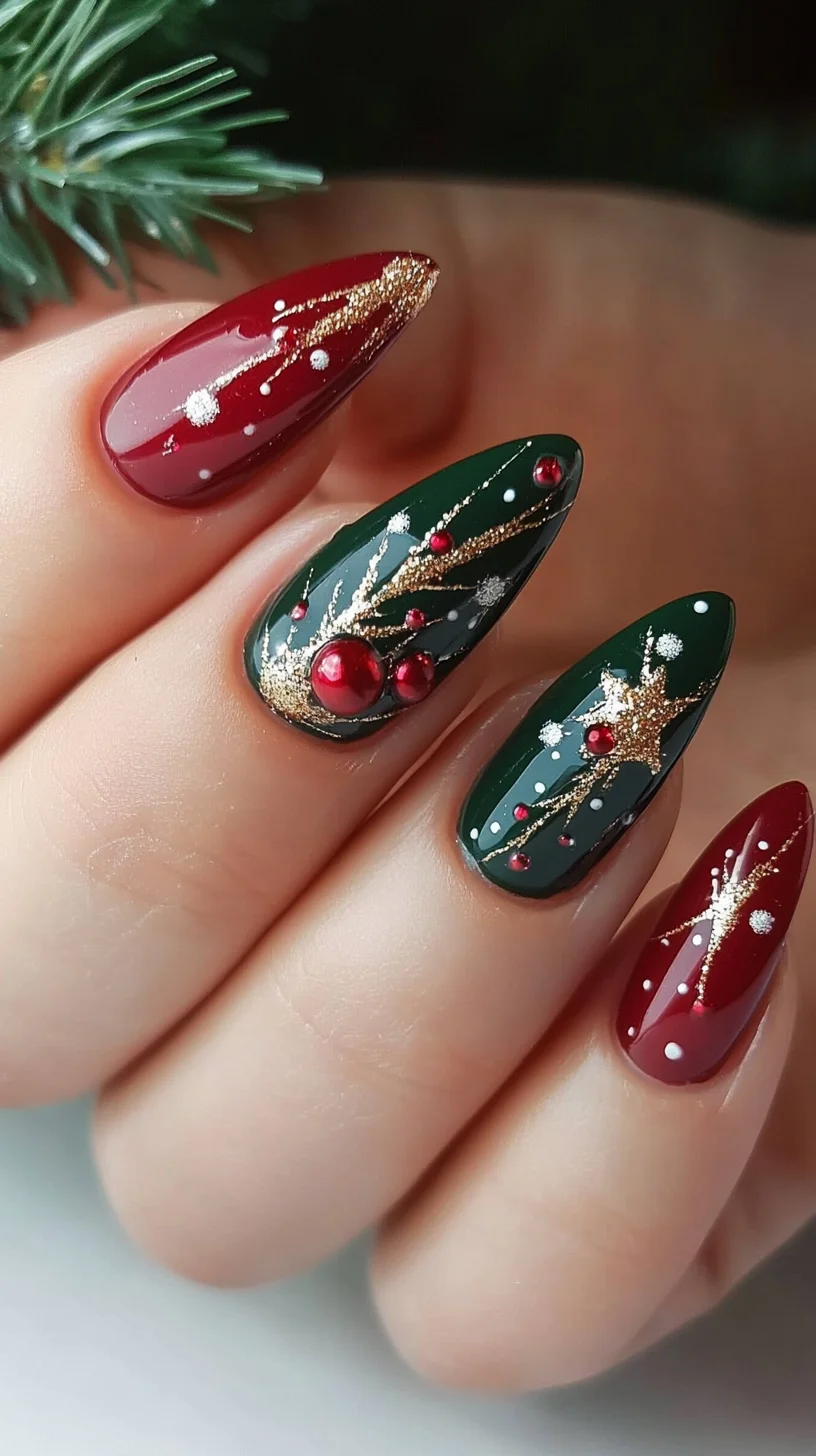 Festive Twinkle: Embrace the Holiday Spirit with Glamorous Nail Art!