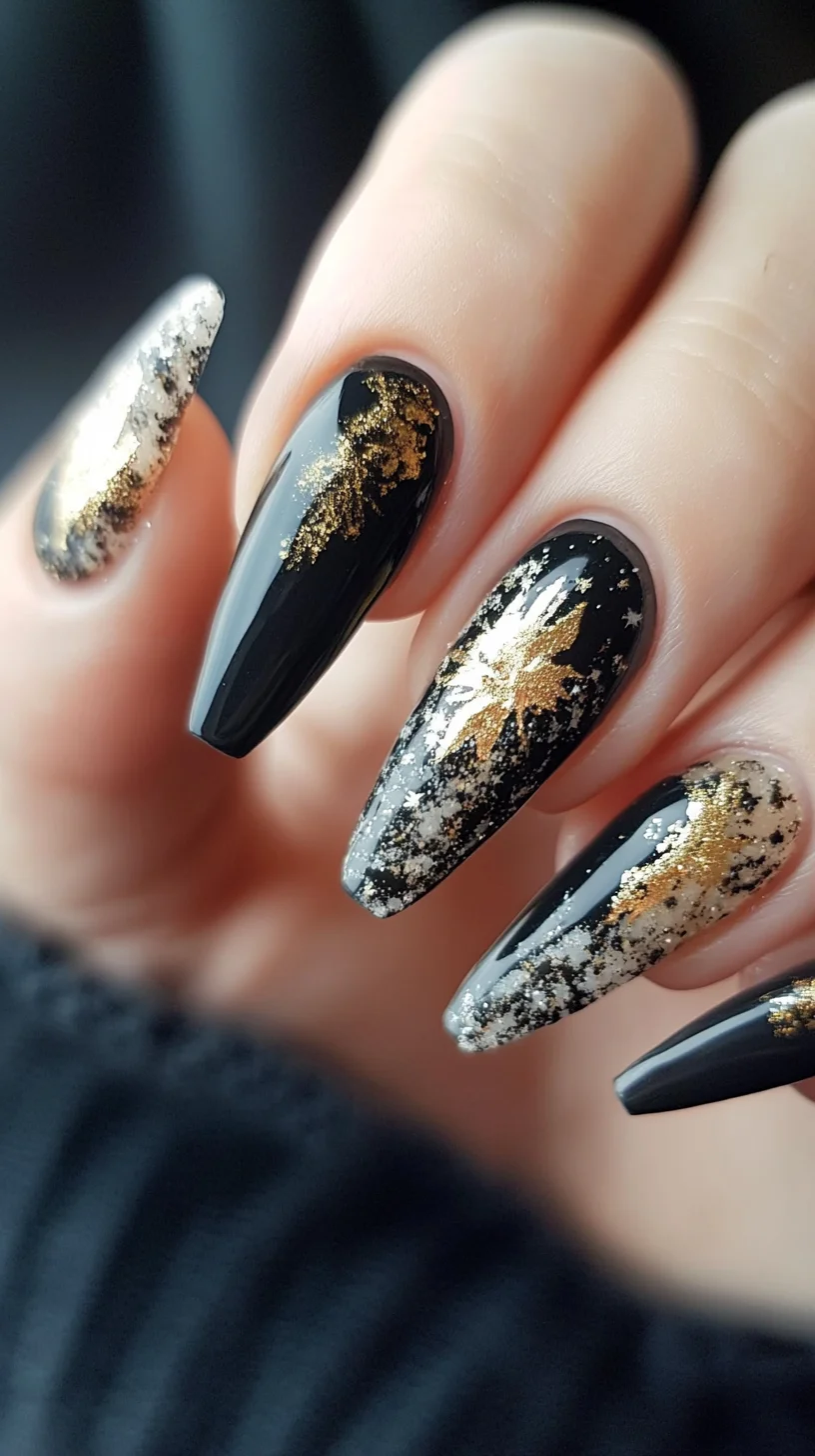 Glamorous Black and Gold Nail Art: Perfect for Every Glam Occasion