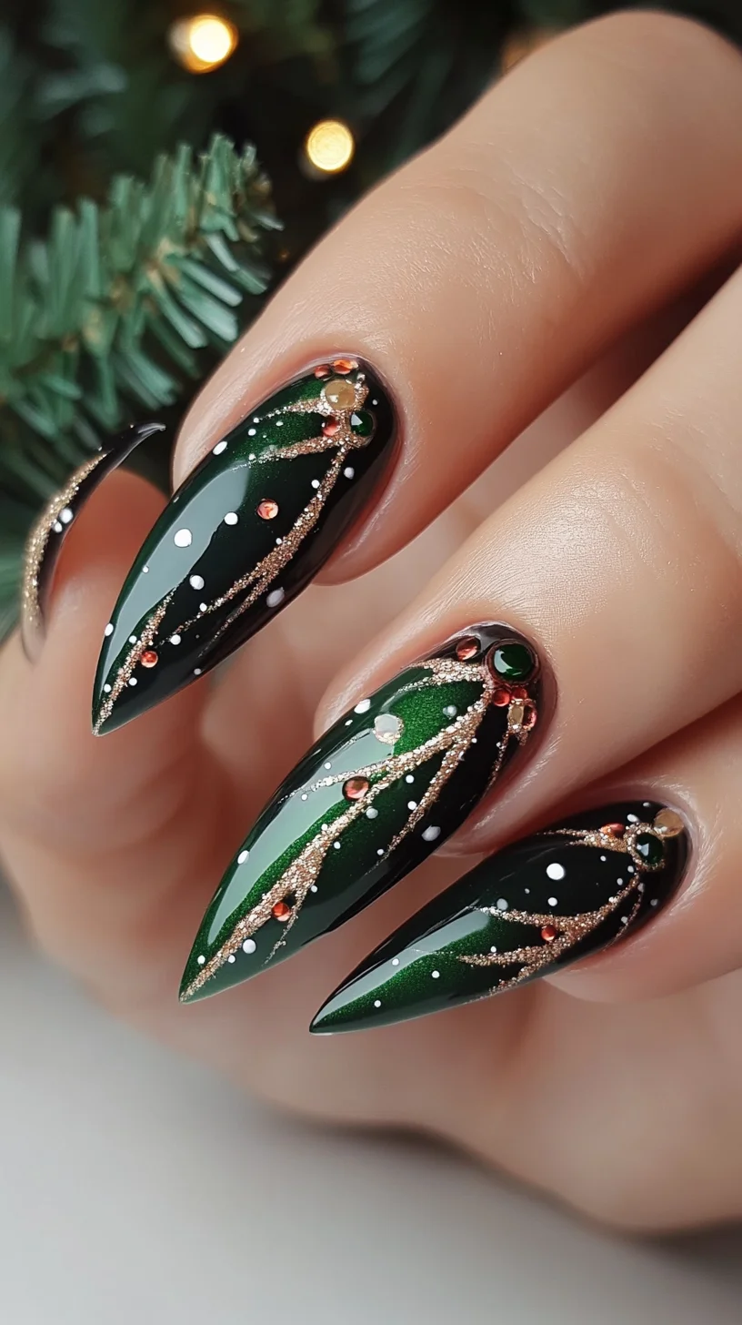 Glamorous Emerald Elegance: Elevate Your Nail Game This Season