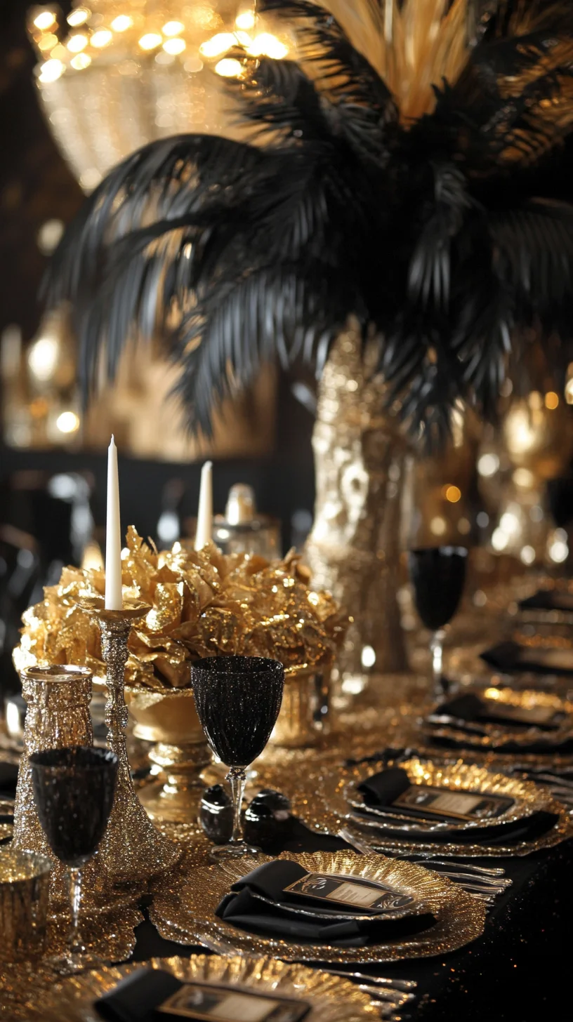 Glamorous Gold and Black Elegance for Sophisticated Dining
