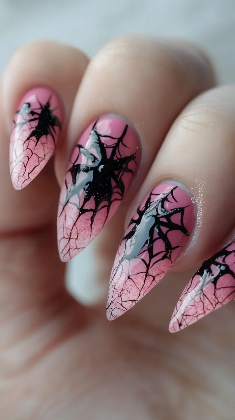 Glamorous Gothic: Spooky Spider Web Nail Art for the Bold