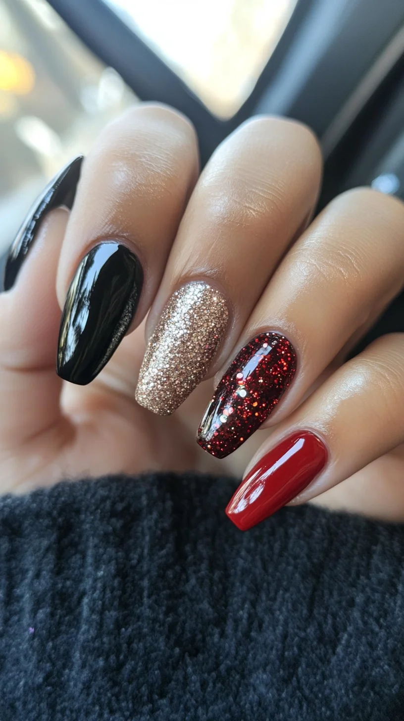 Glamorous Sparkle Meets Bold Elegance: A Stunning Nail Style