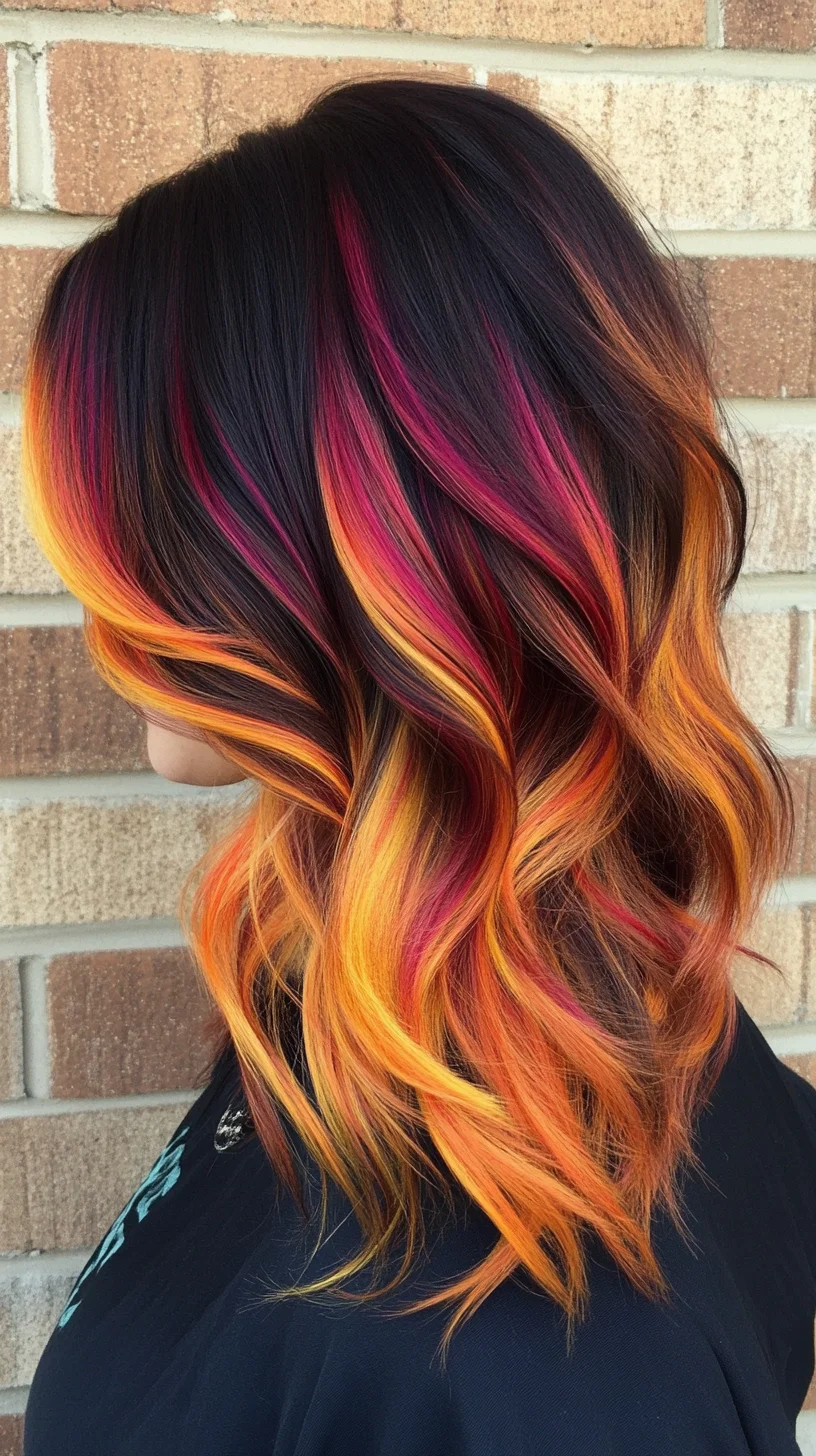 Ignite Your Look: Vibrant Ombre Waves for a Bold Statement