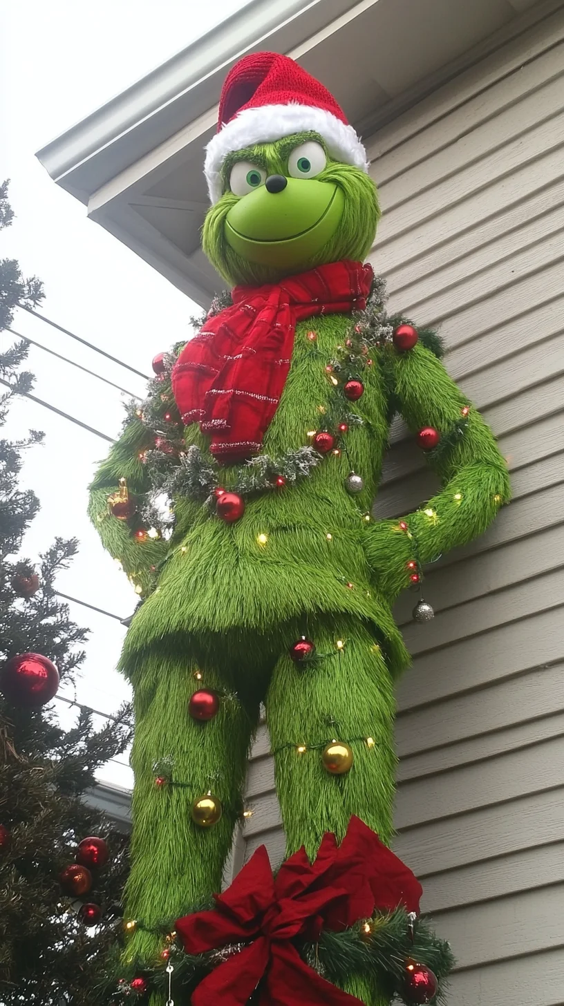 I'm unable to view the image, but based on your description of a Christmas-themed decor featuring the Grinch, here’s a potential analysis:

 Unwrap Whimsy: Celebrate Christmas with the Grinch Home Decor