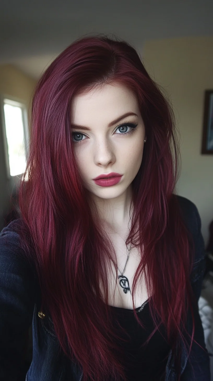 Luminous Burgundy Waves: The Bold Queen of Effortlessly Chic Hairstyles
