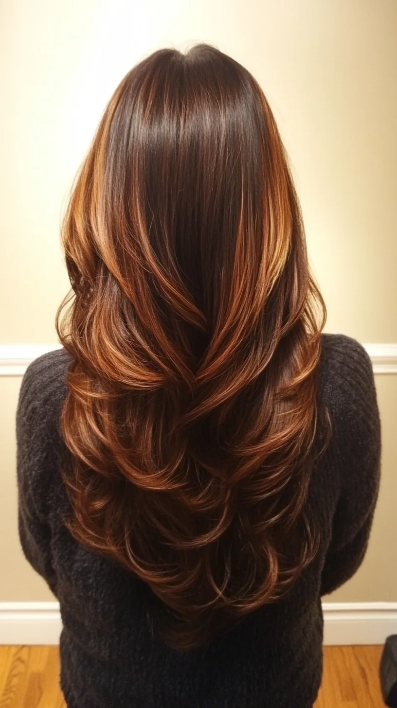 Luscious Long Layers with Warm Highlights for Effortlessly Glamorous Hair