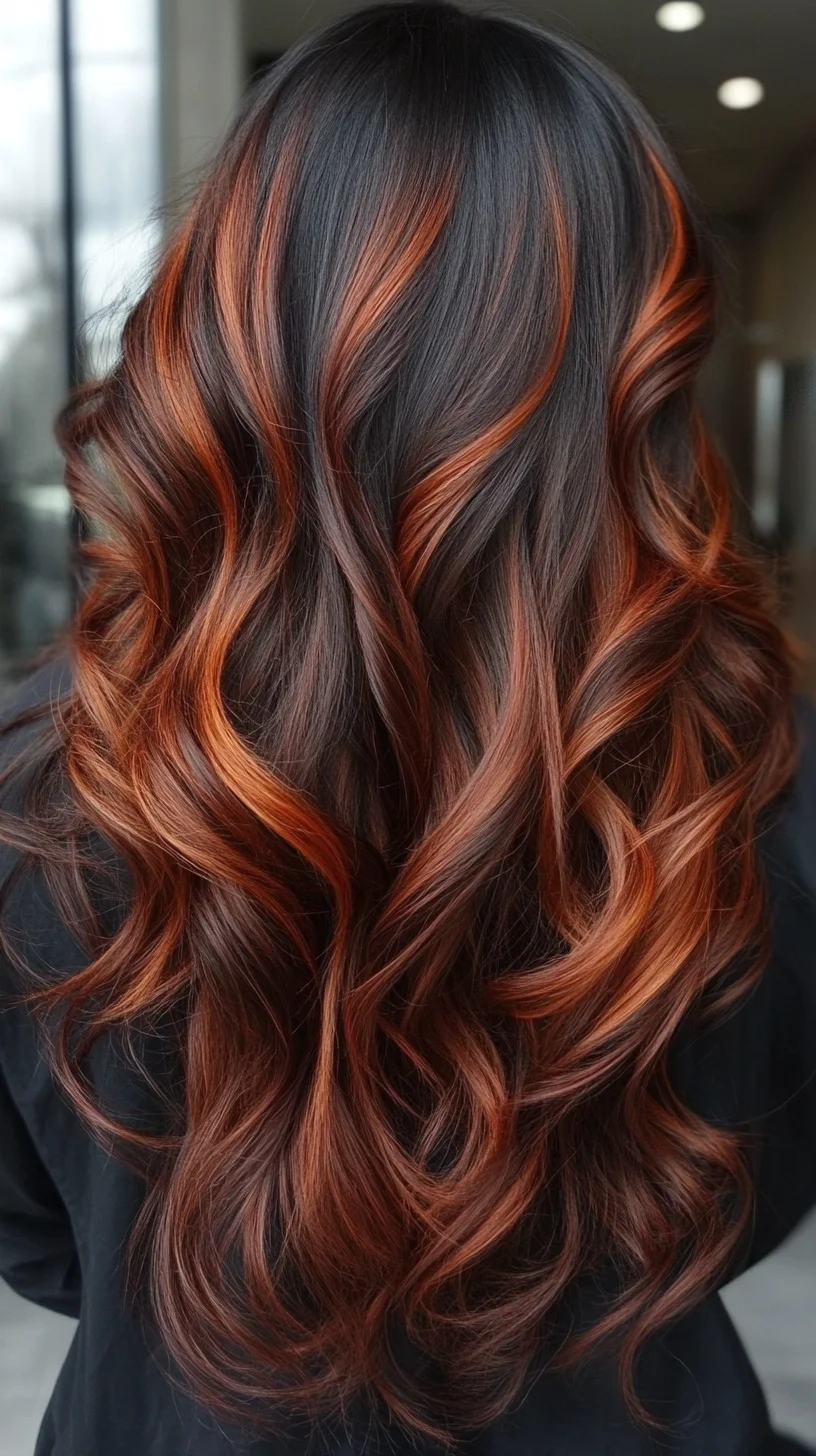 Luscious Waves with Fiery Highlights: The Ultimate Showstopper Hairstyle