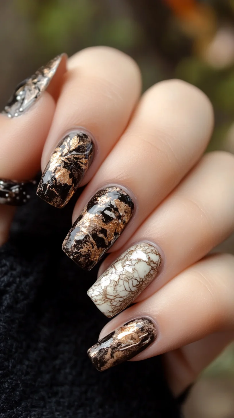 Luxe Elegance: Captivating Black and Gold Nail Art for a Glamorous Look