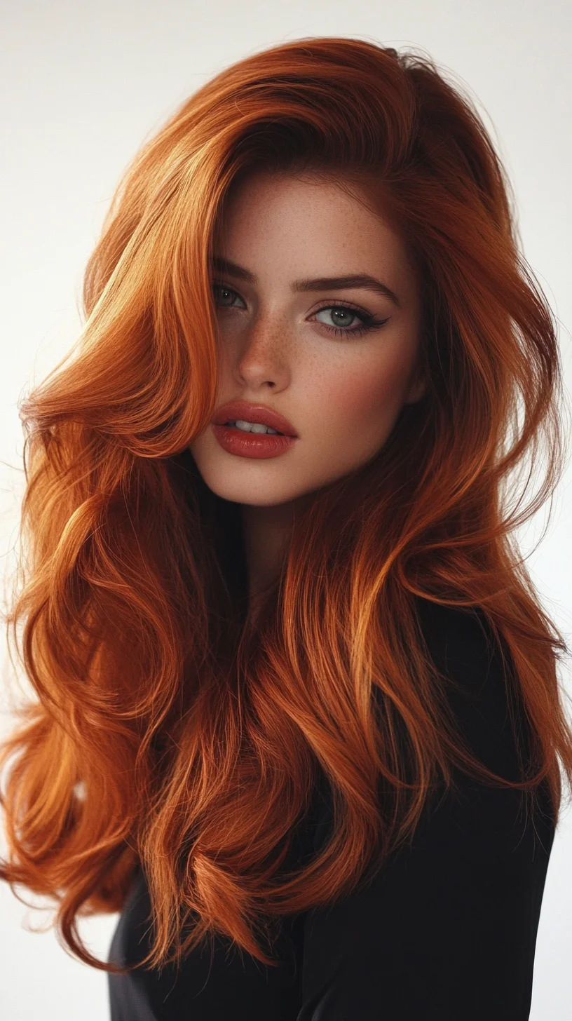 Luxurious Copper Waves: A Striking Statement in Vibrant Texture