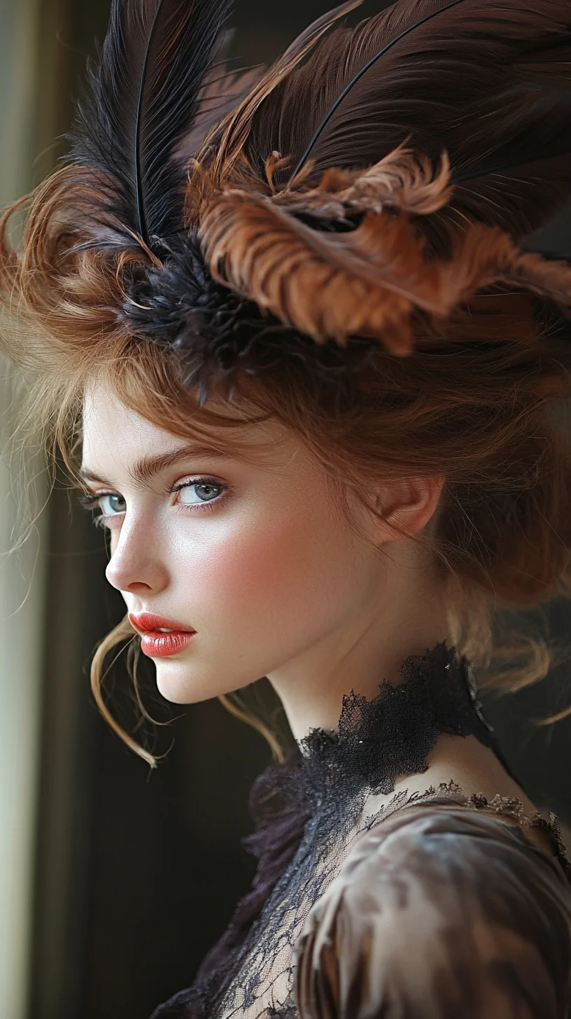 Luxurious Feathered Updo: Elevate Your Look with Dramatic Textures