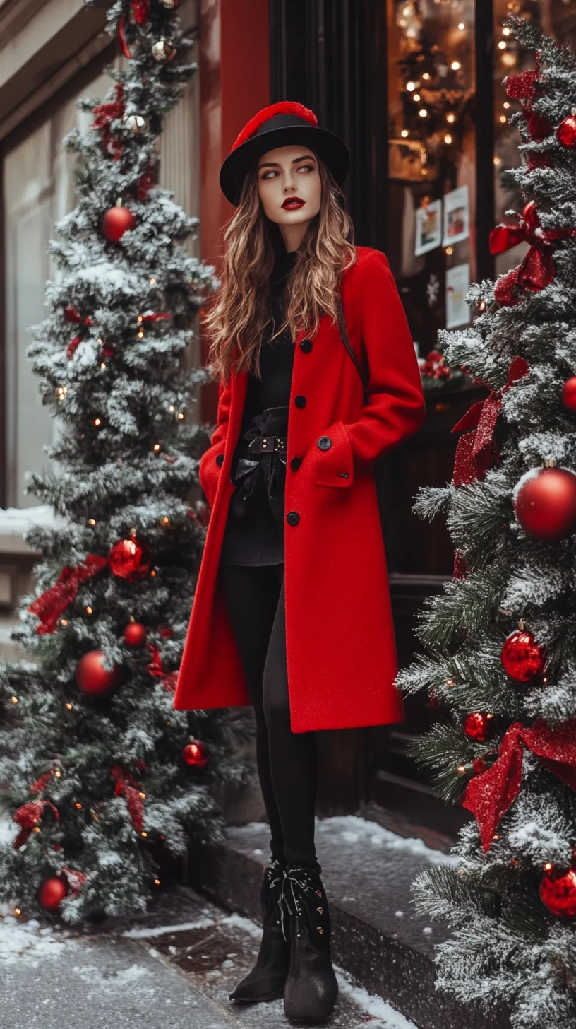 Make a Bold Statement: Embrace Winter Glam in a Chic Red Coat