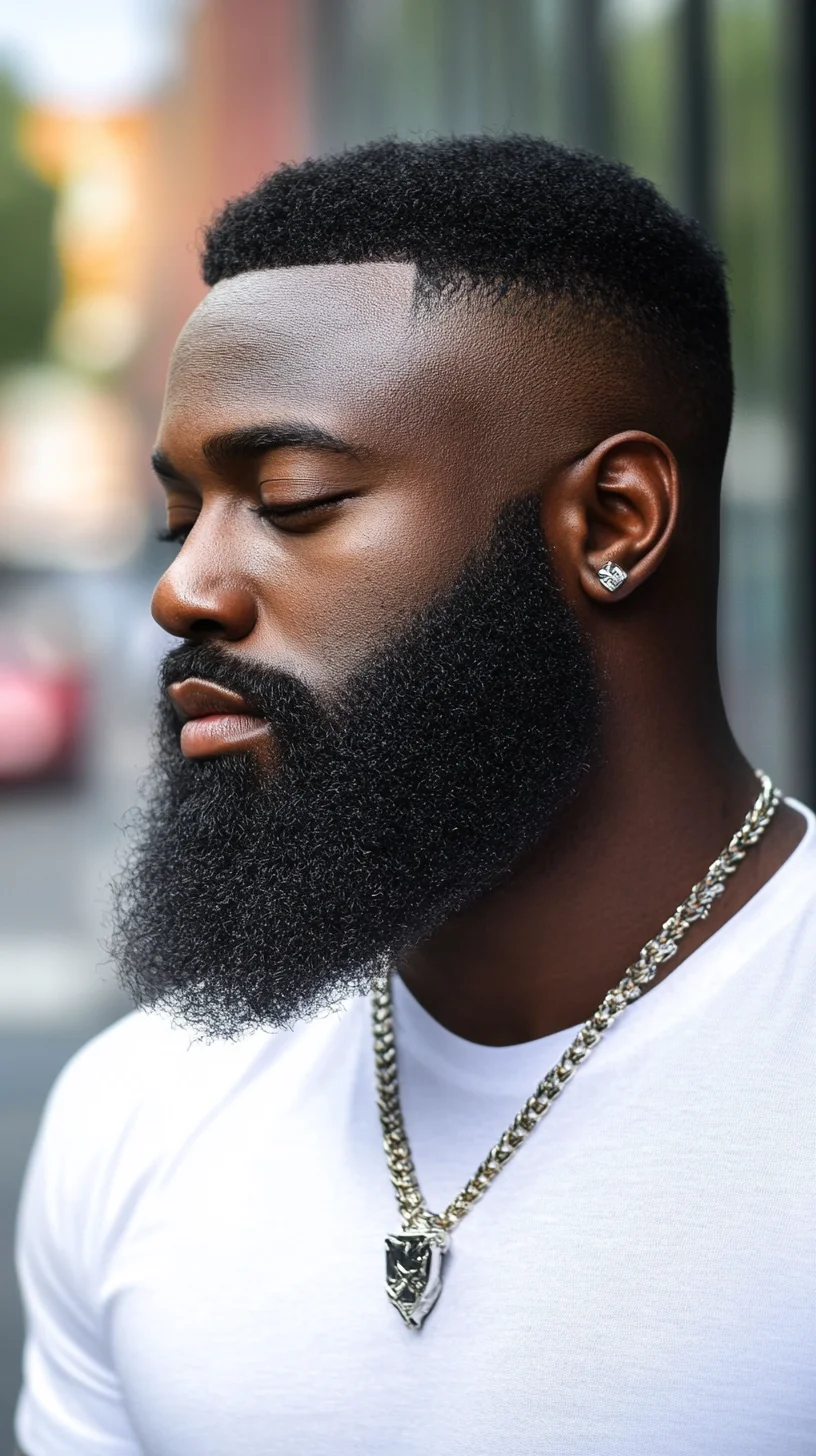 Master the Look: The Rugged Full Beard with Sharp Fade
