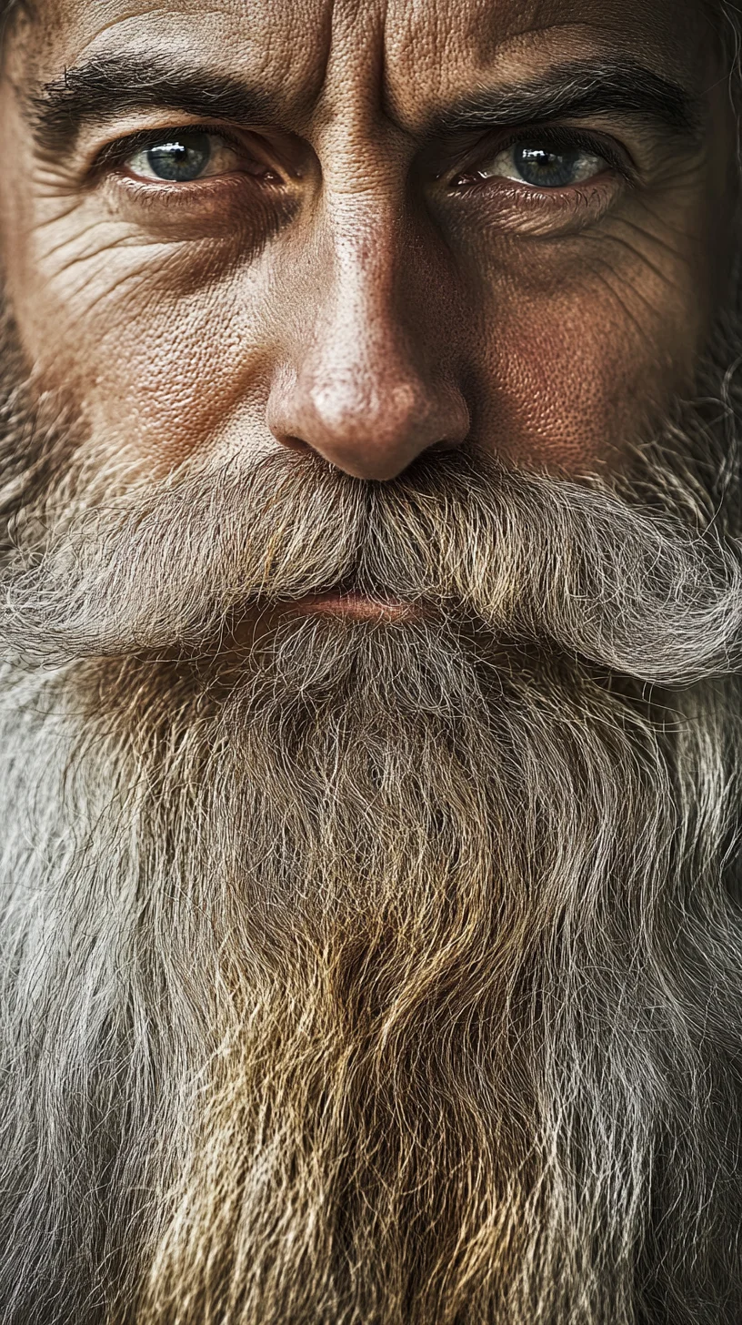 Mastering the Distinguished Look: The Full, Flowing Beard with a Curled Moustache