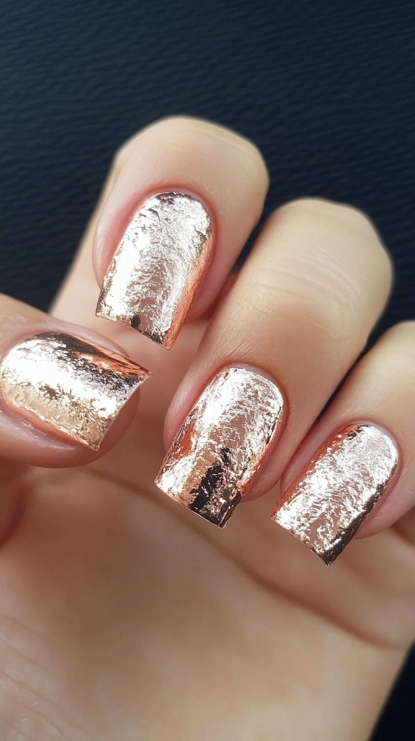 Radiant Rose Gold Foil Nails: Glam Up Your Look Instantly!