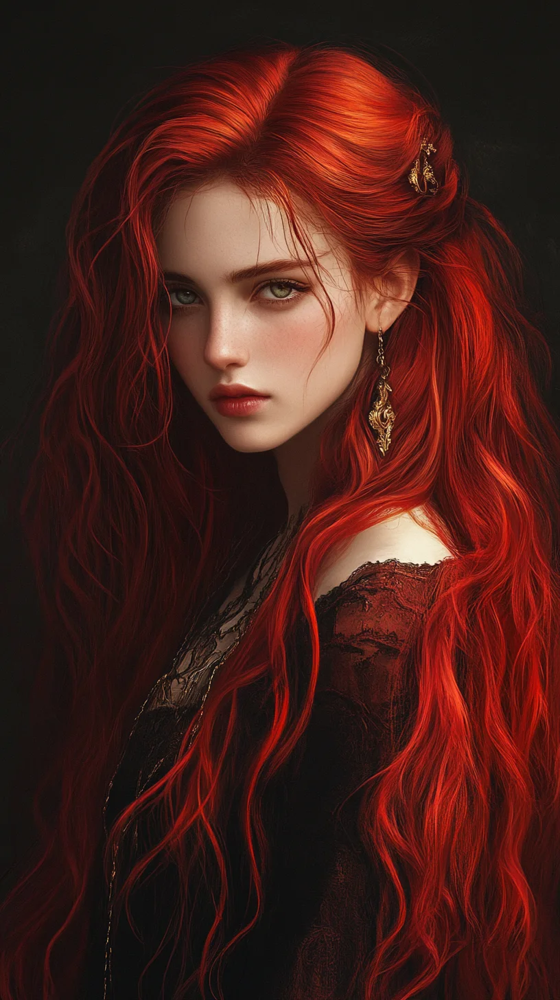 Radiant Ruby Waves: Embrace the Allure of Luscious Long Red Locks