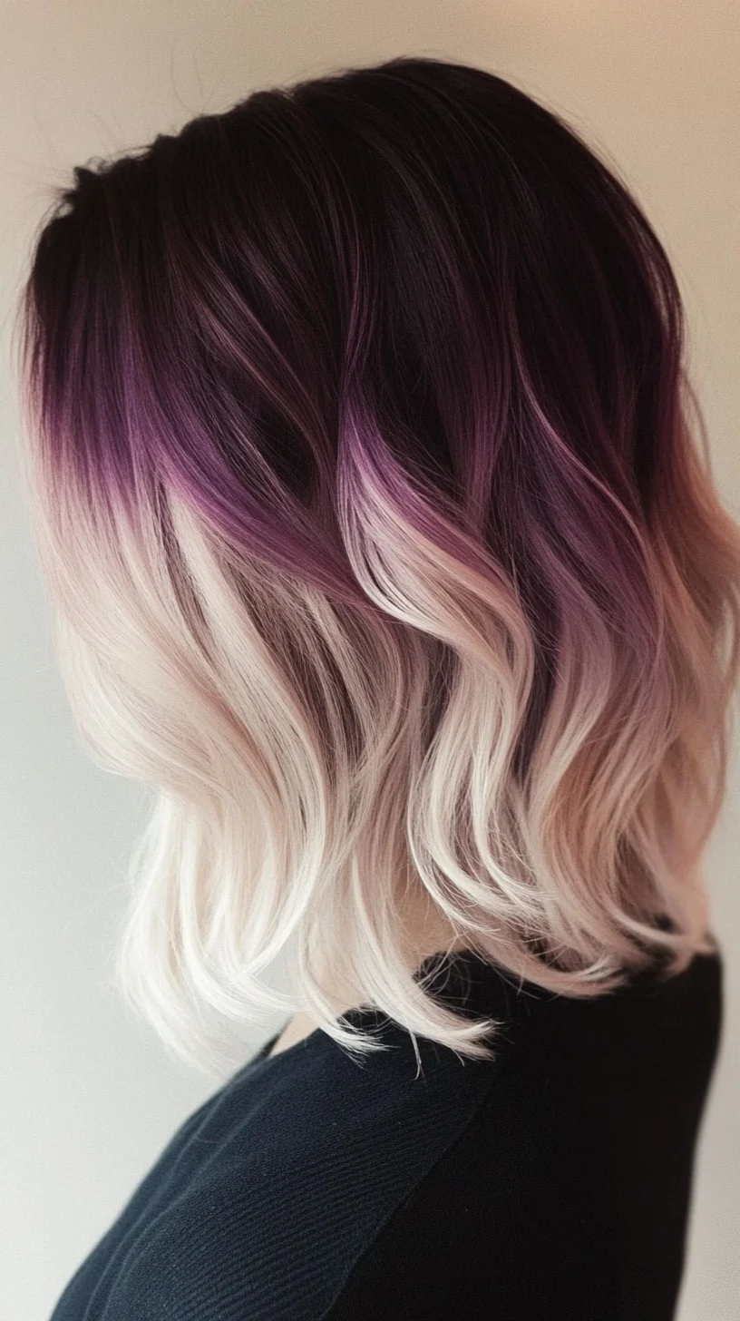 Rave in Shadows: Embrace the Chic Ombre Wave with Purple Hues
