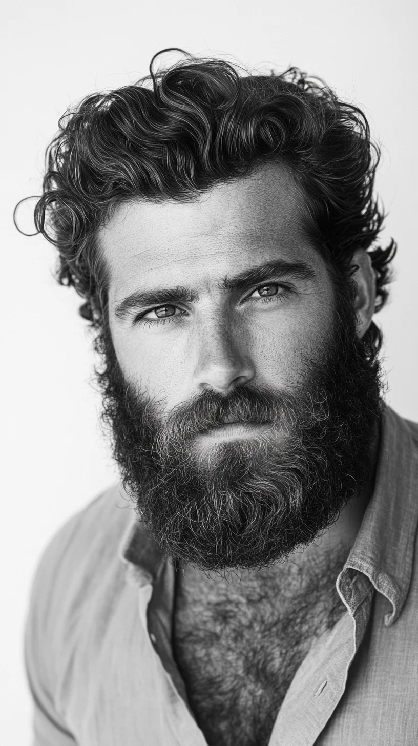 Ruggedly Handsome: The Bold Full Beard with Natural Texture