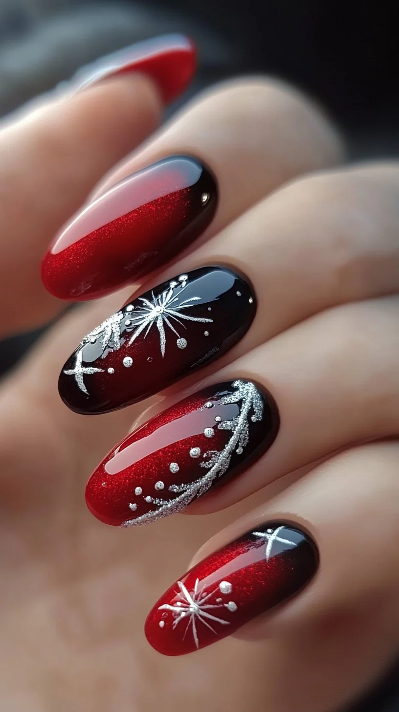 Shimmering Red and Black Elegance: Perfect for Glamorous Occasions