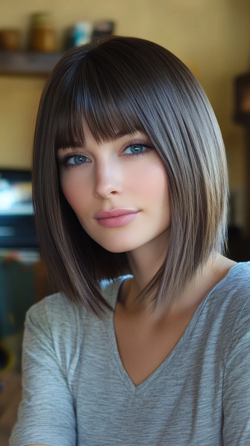 Sleek and Chic: The Modern Blunt Bob with Soft Bangs