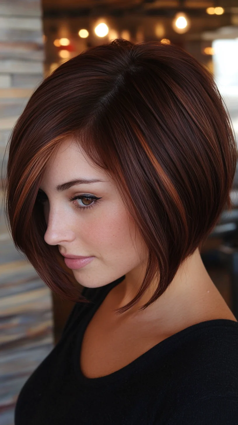 Sleek Lifted Bob with Rich Highlights for Effortless Elegance