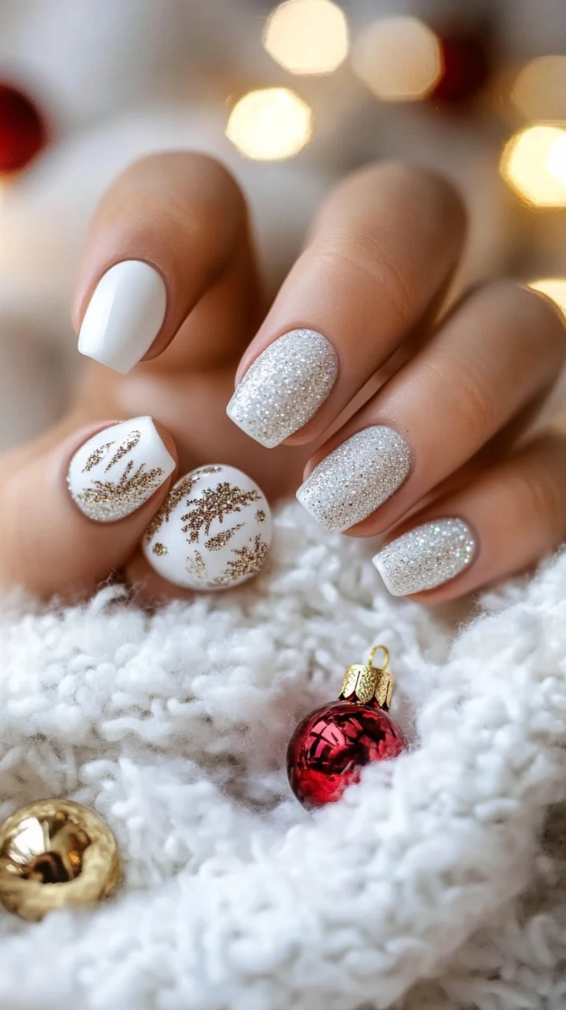 Sparkling Elegance: Holiday Nail Art with a Touch of Glamour