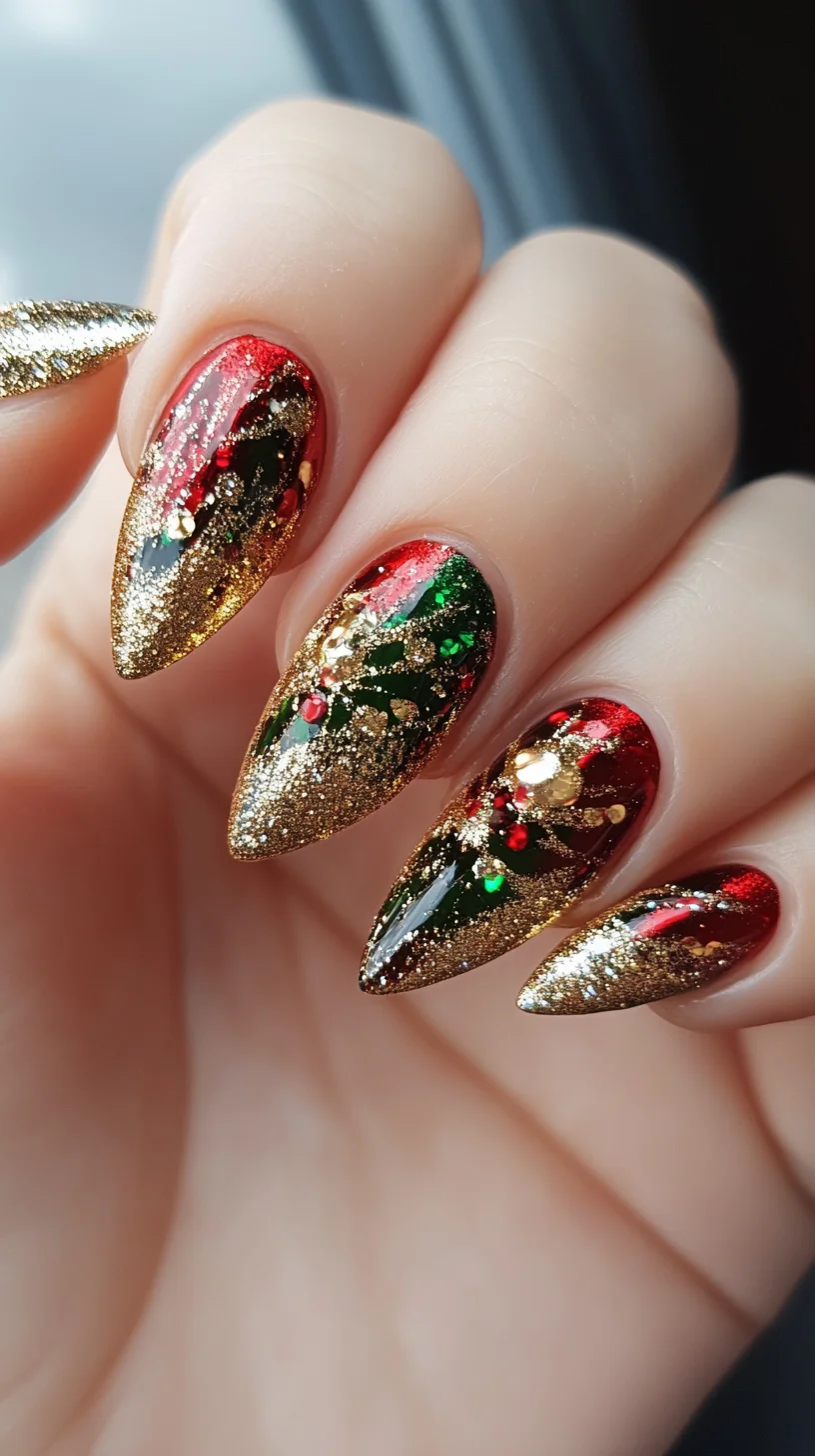 Sparkling Holiday Glam: Festive Nail Art for a Dazzling Celebration