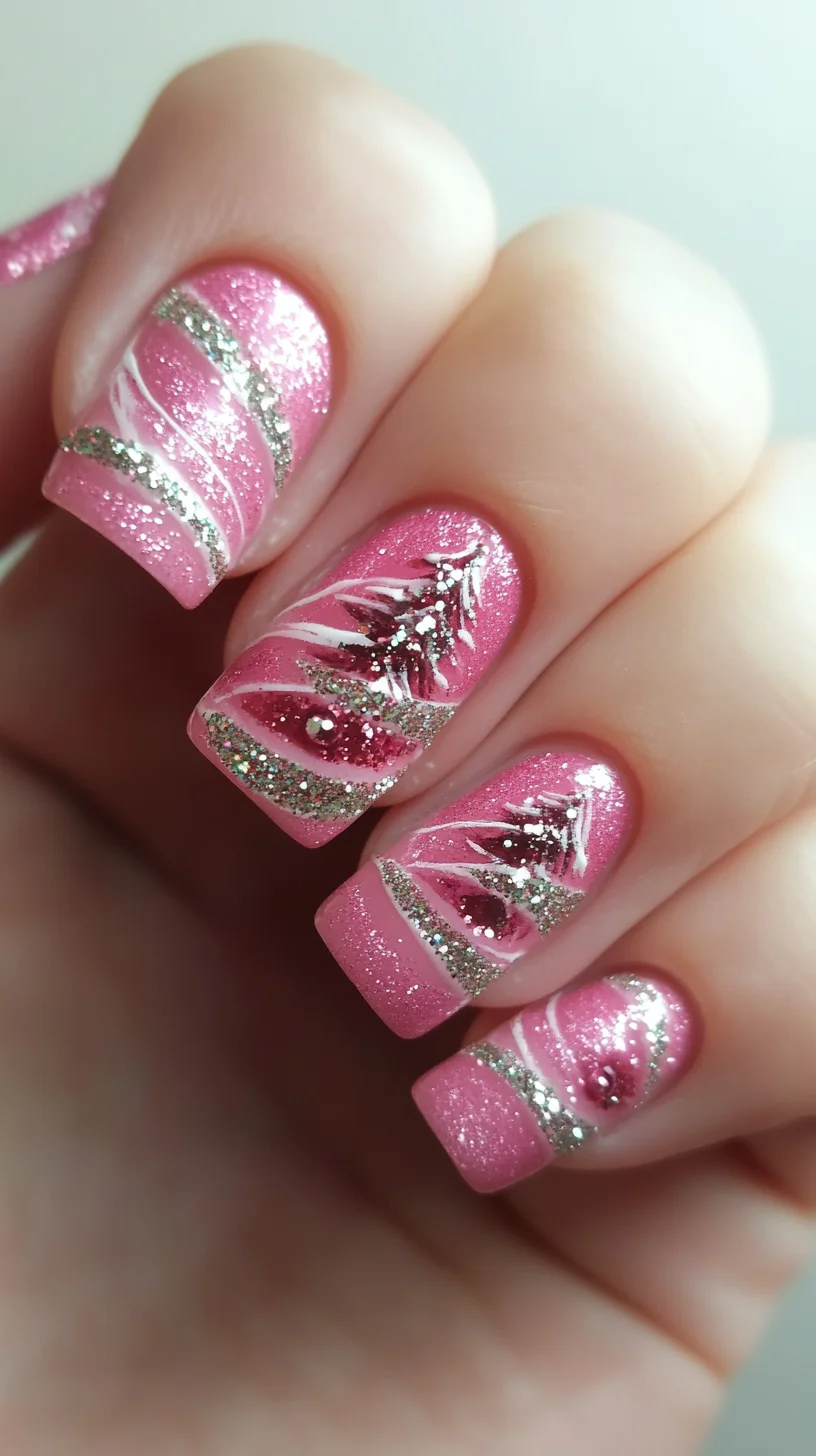 Sparkling Pink Elegance: A Stunning Nail Design for Any Occasion