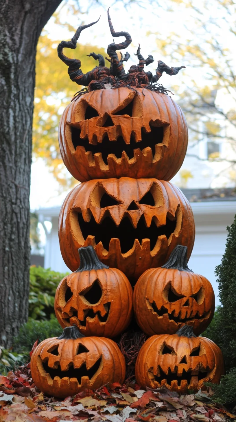 Spooktacular Pumpkin Tower: Transform Your Outdoor Space for Halloween!