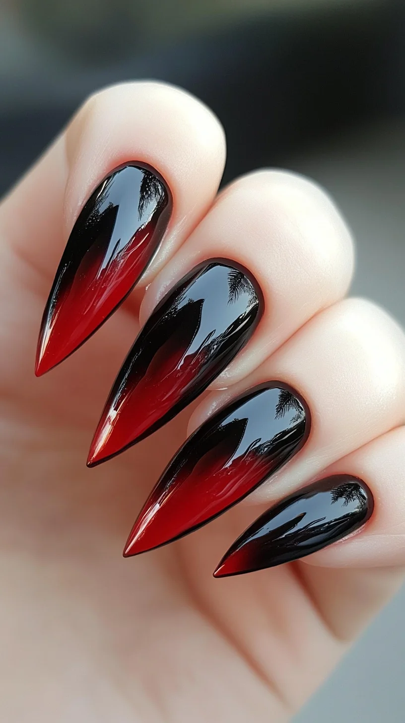 Striking Ombre Stiletto Nails: A Bold Twist for the Fearless Fashionista