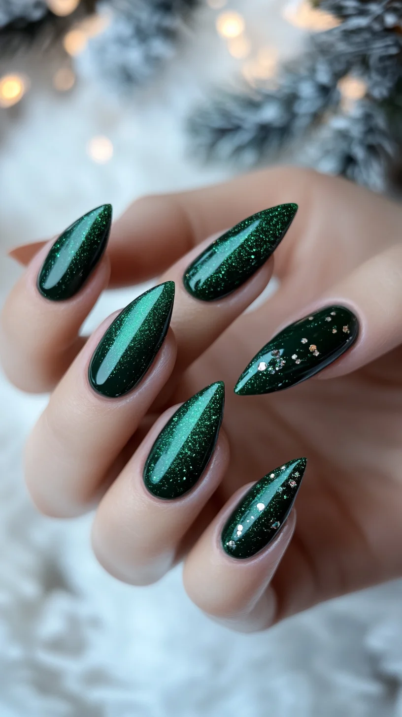 Stunning Emerald Elegance: The Ultimate Green Glitter Nail Style