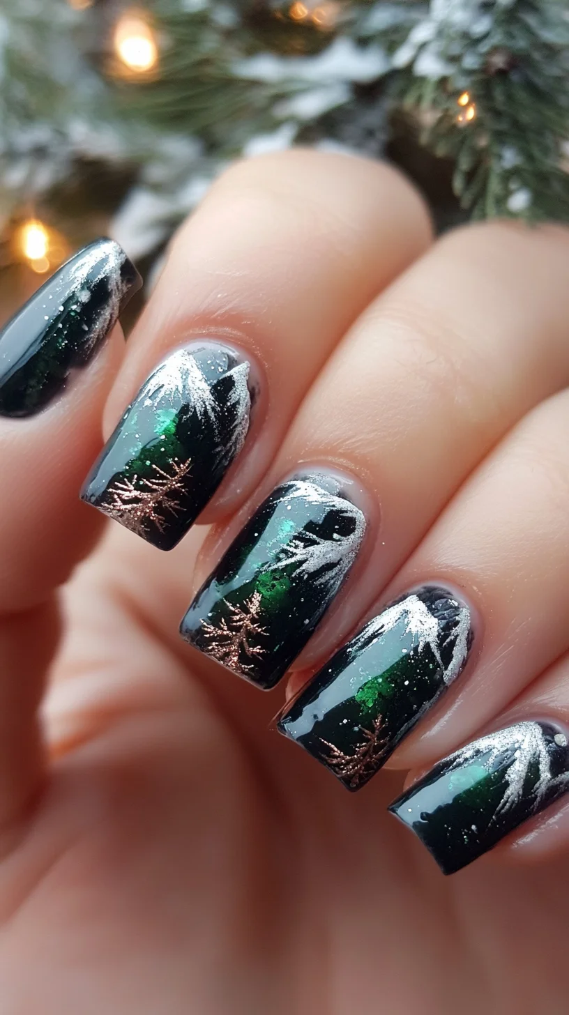 Stunning Forest Glam: Embrace Nature with a Chic Nail Art Design