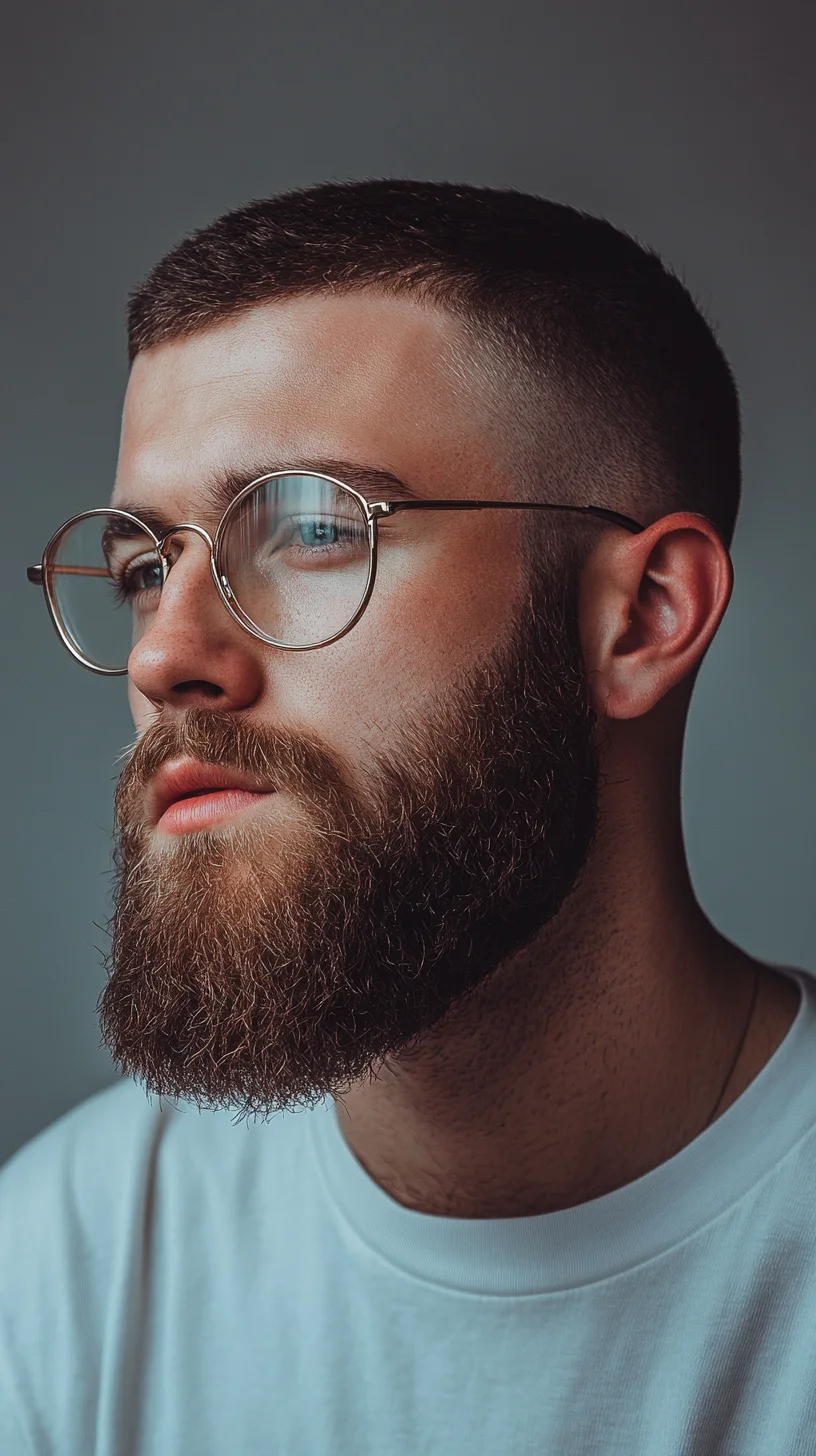 The Dapper Hybrid: A Clean Fade Meets a Full, Well-Groomed Beard