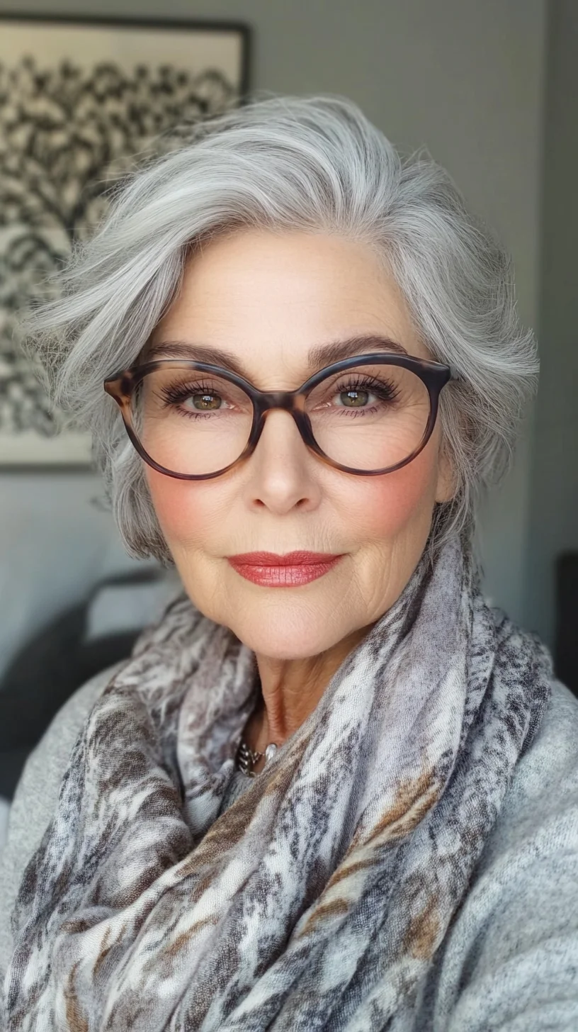 Timeless Elegance: Effortlessly Chic Gray Waves for Mature Beauty
