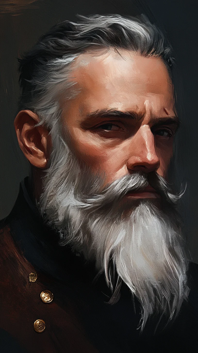 Timeless Elegance: The Distinguished Full Beard with Twisted Ends