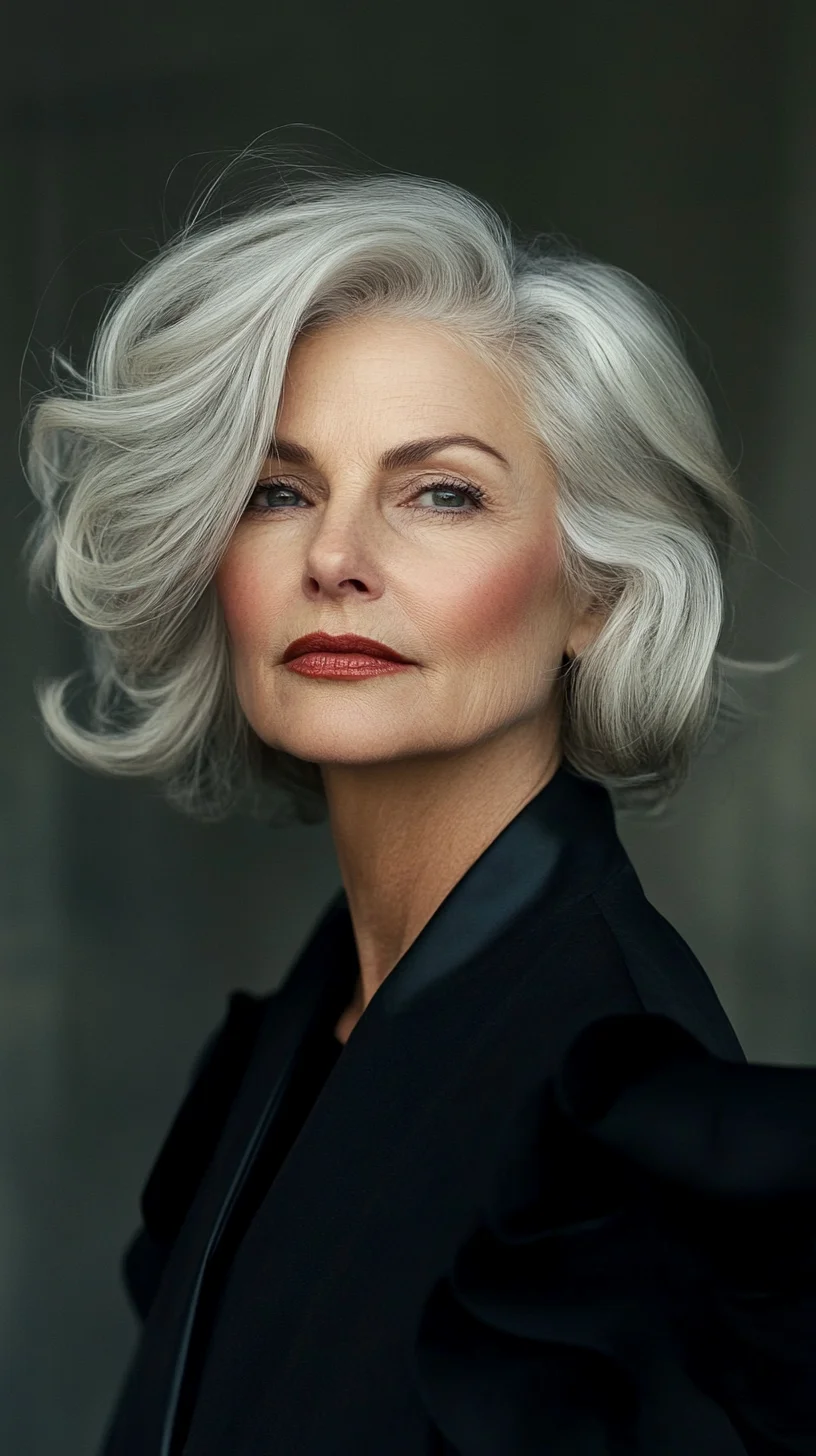Timeless Elegance: The Effortlessly Chic Silver Bob with Volume