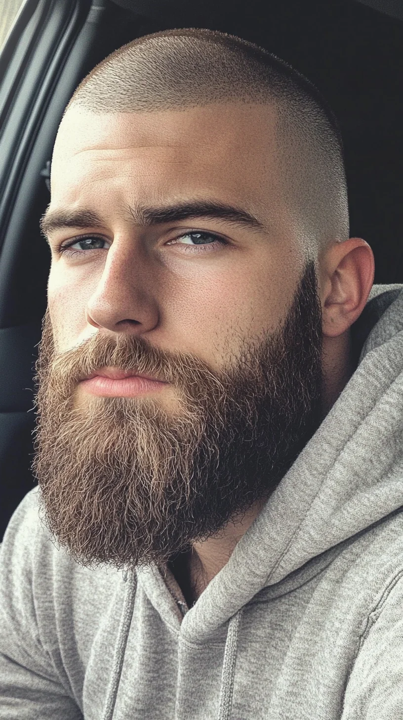 Transform Your Look with a Bold Full Beard and Short Fade Combo