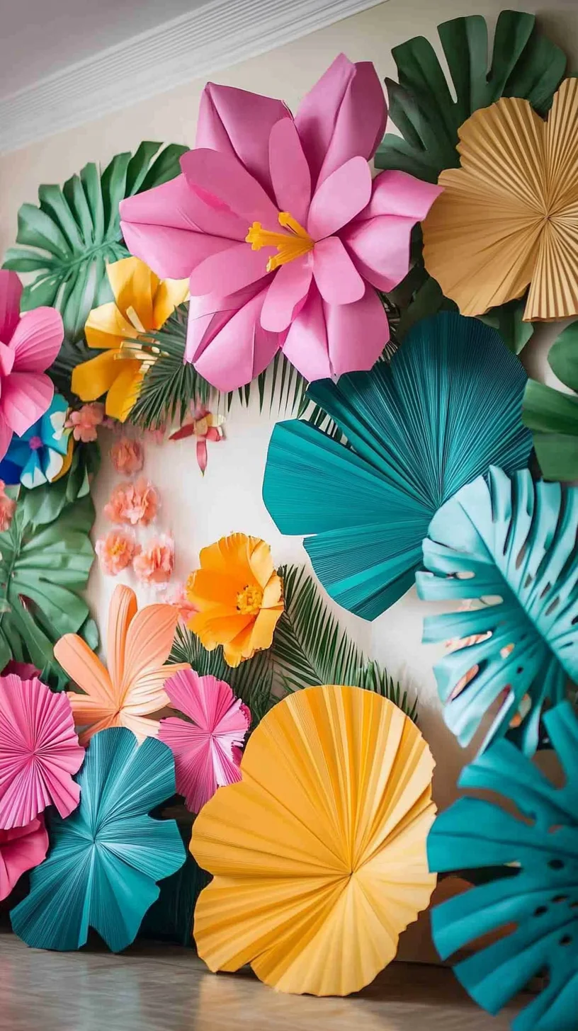 Transform Your Space with Lively Tropical-Inspired Paper Floral Decor