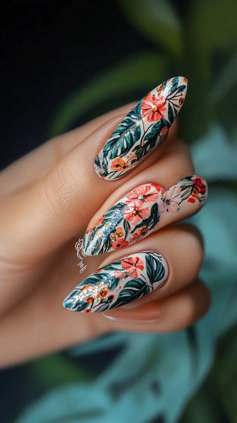 Tropical Vibes: Bold Floral Nail Art for a Chic Summer Look