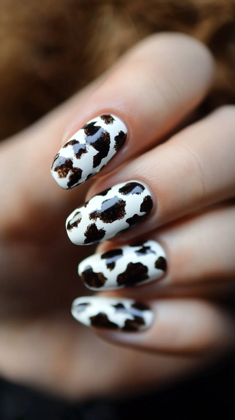 Unleash Your Wild Side with Trendy Cow Print Nail Art