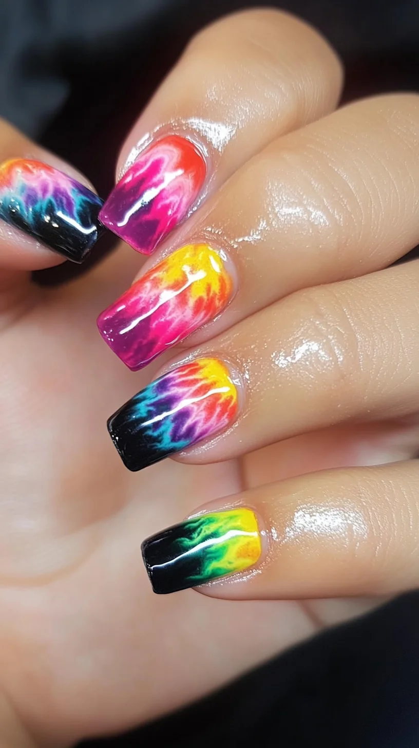 Vibrant Flame Ombre Nails: Ignite Your Style with Bold Color Dynamics!