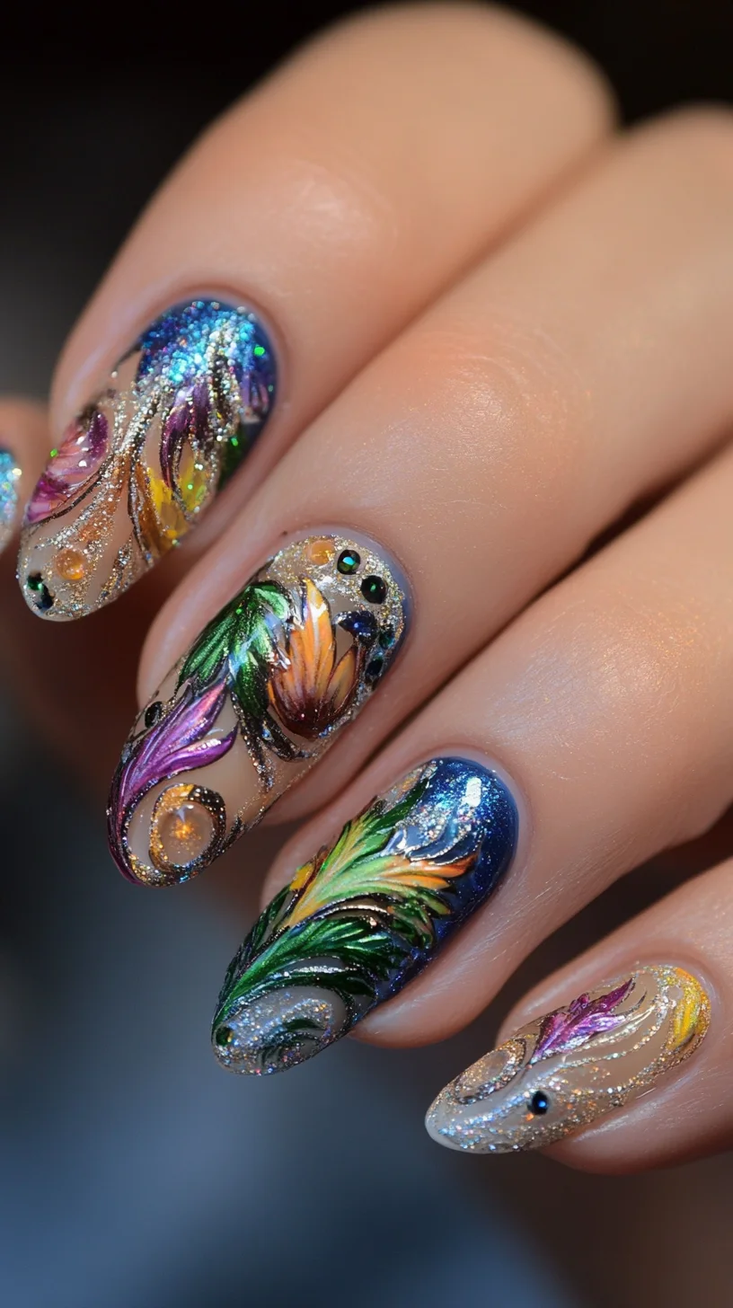 Vibrant Floral Fantasy: A Stunning Nail Art Style for Every Occasion